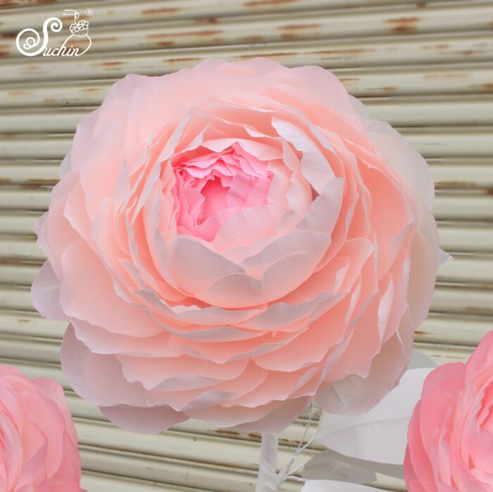 Cận cảnh bông hoa mẫu đơn giấy nhún