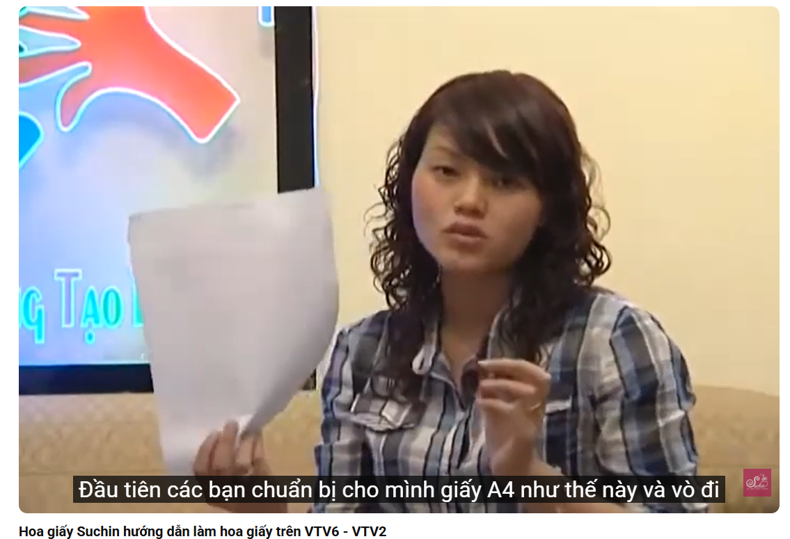 Hoa giấy Suchin hướng dẫn trên VTV6 – VTV2: Minh chứng truyền hình 9 năm trước