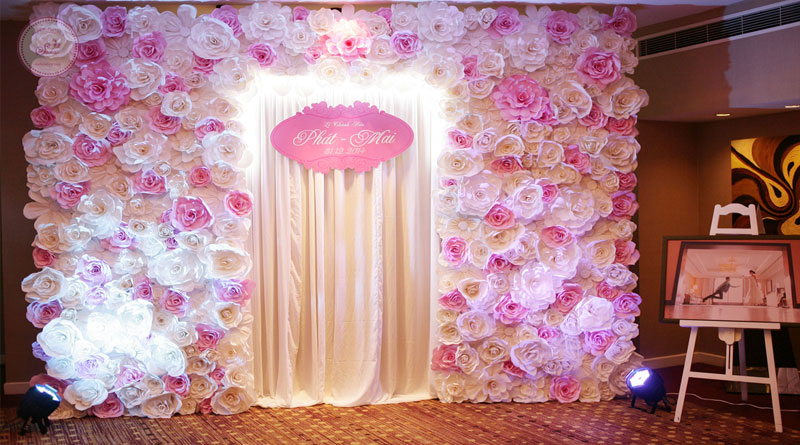 ​Mẫu backdrop hoa giấy cho đám cưới đẹp nhất hiện nay