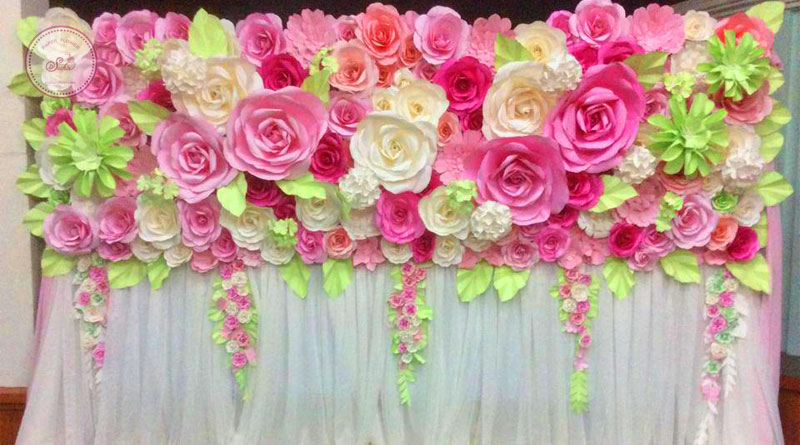 Backdrop hoa giấy trang trí ngày lễ 20-10