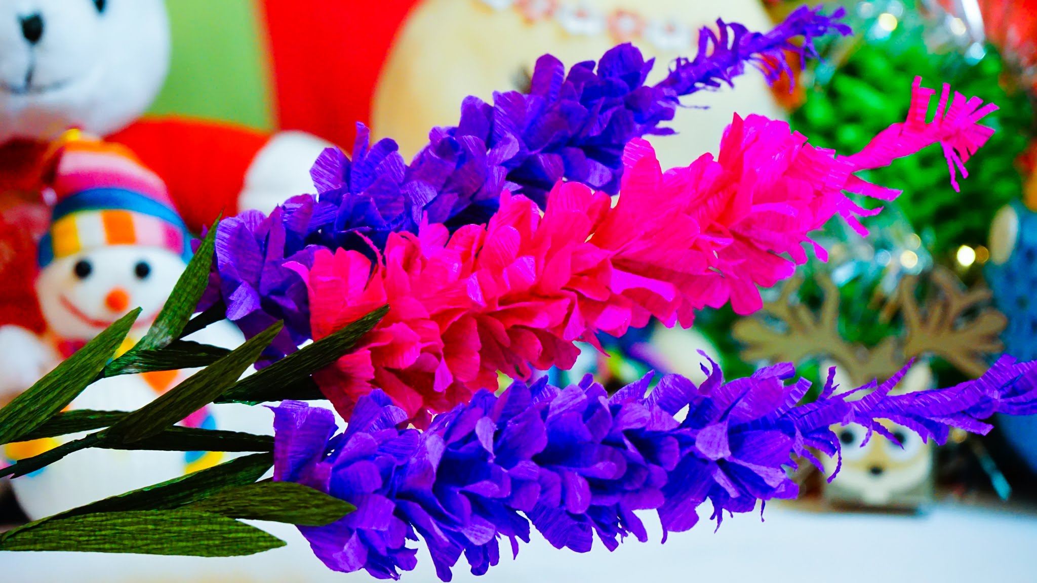 Cách làm hoa oải hương, hoa giấy nhún