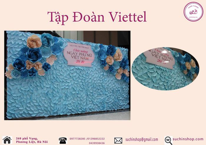 làm backdrop hoa giấy 