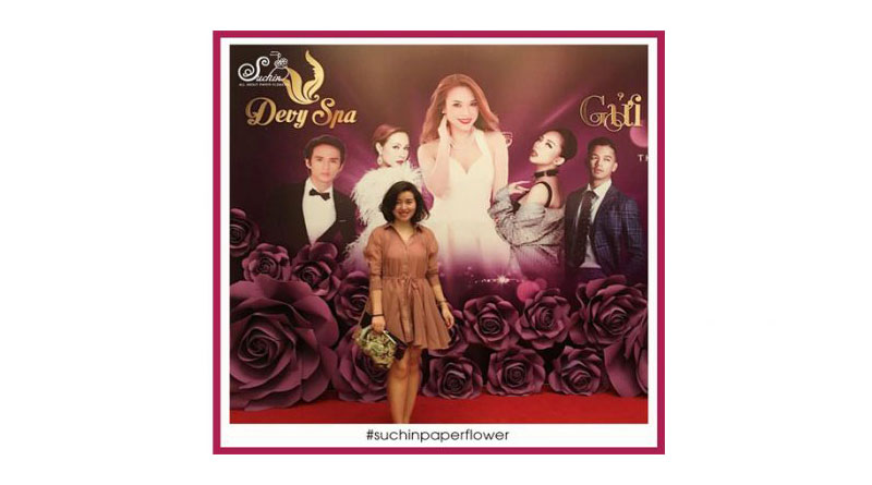 Trang trí backdrop hoa giấy tại Quảng Ninh