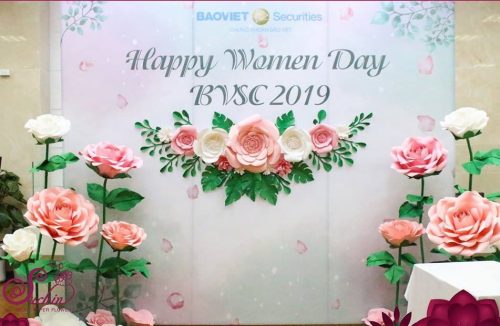Backdrop hoa giấy Bảo Việt