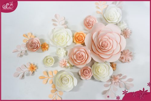 Backdrop trang trí tone hồng