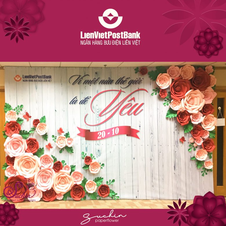 Backdrop trang trí 20/10 Liên việt Postbank