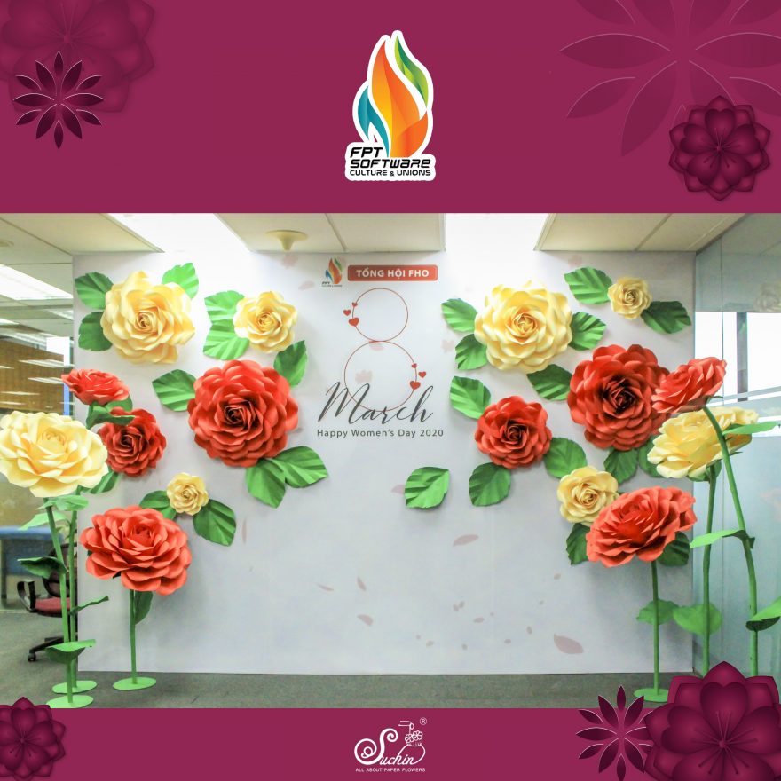 FPT Software – Backdrop hoa giấy nghệ thuật sự kiện 8/3