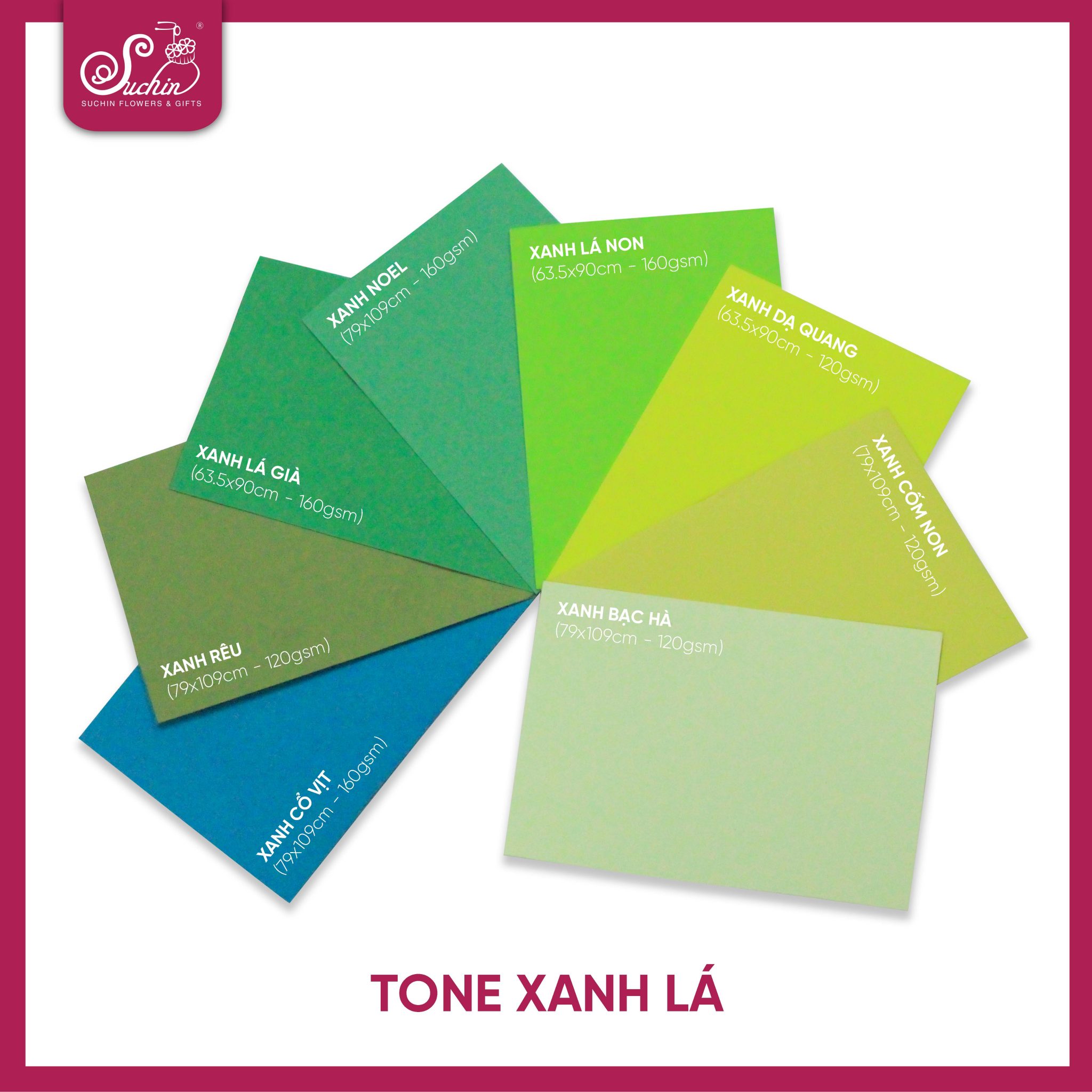 Giấy mỹ thuật tone xanh lá