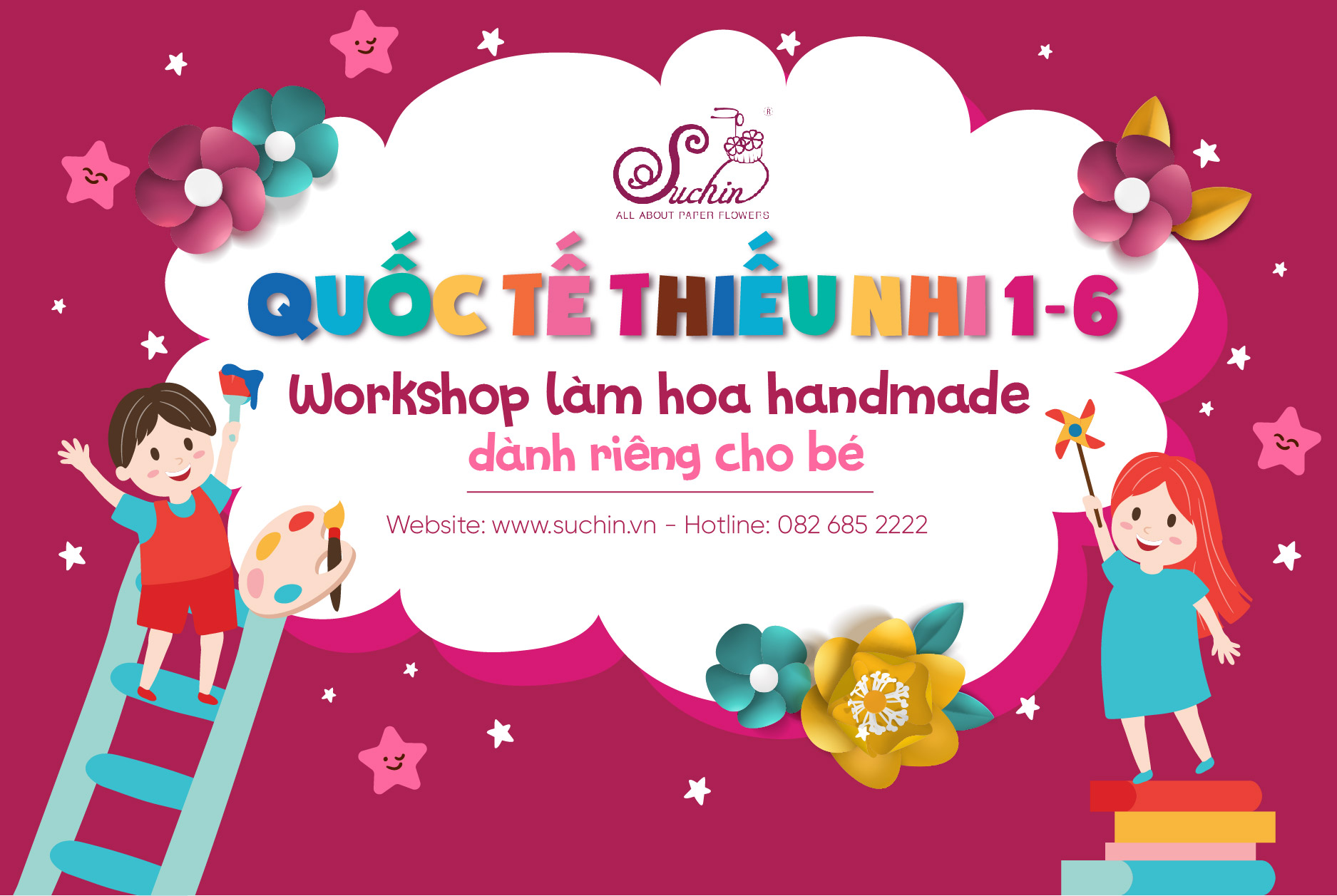 WORKSHOP LÀM HOA GIẤY HANDMADE DÀNH RIÊNG CHO BÉ