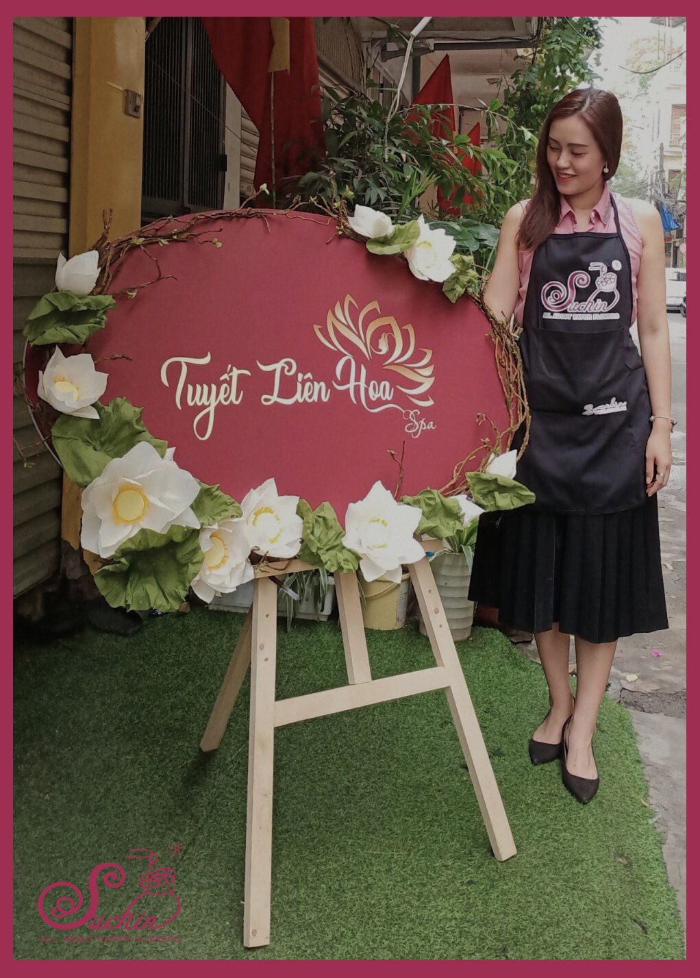 Tuyết Liên Hoa Spa – Hoa giấy trang trí logo thương hiệu