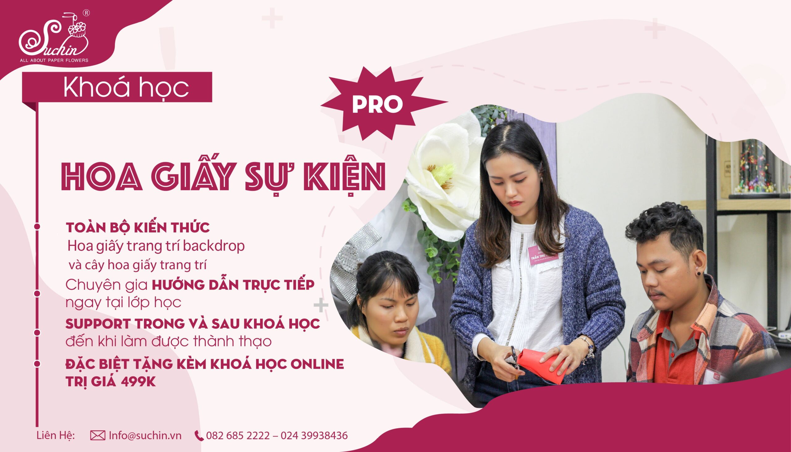 LẦN ĐẦU TIÊN: WORKSHOP HOA GIẤY SỰ KIỆN (HÀ NỘI – SÀI GÒN)