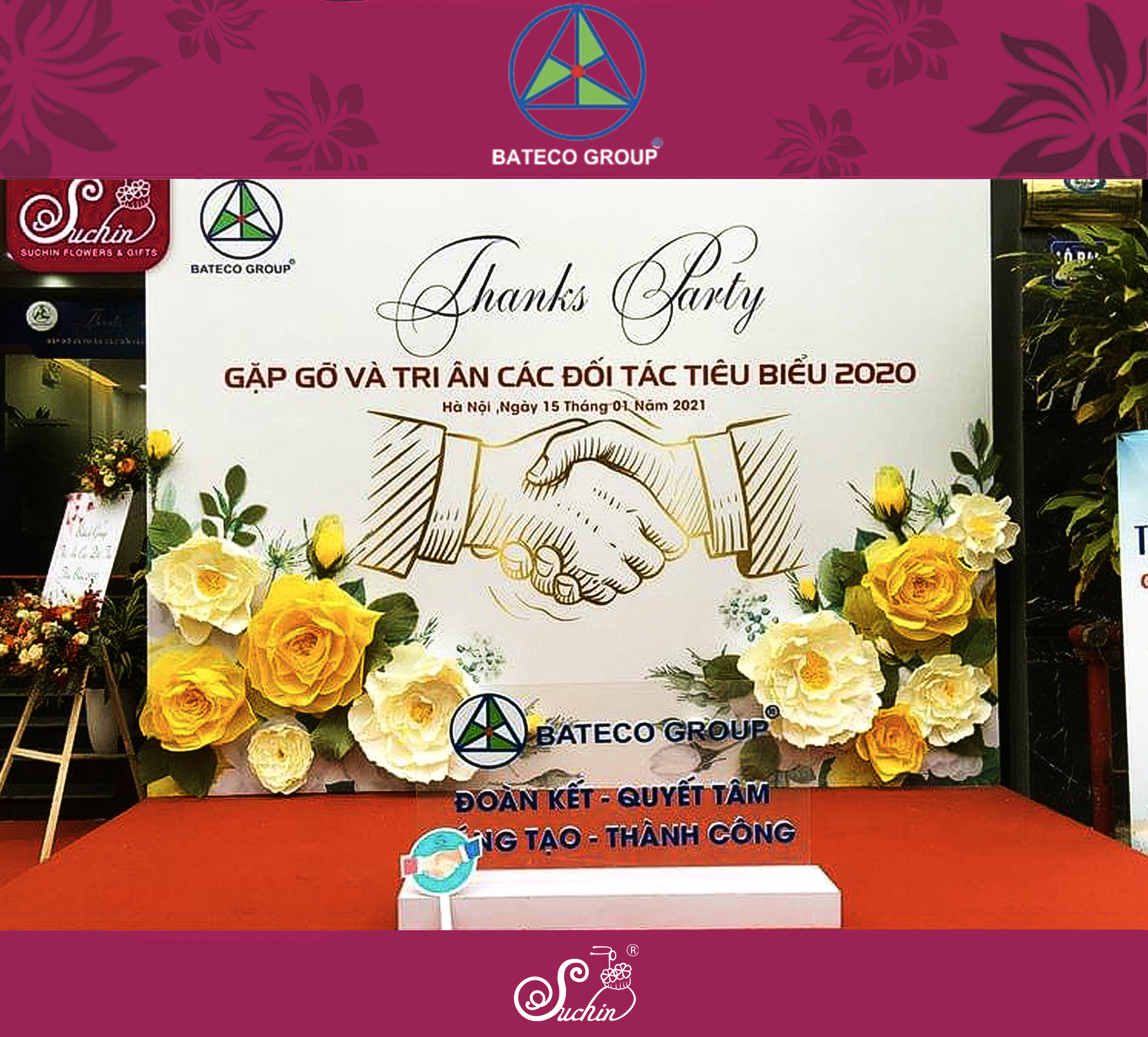 BATECO GROUP – BACKDROP HOA GIẤY TRANG TRÍ