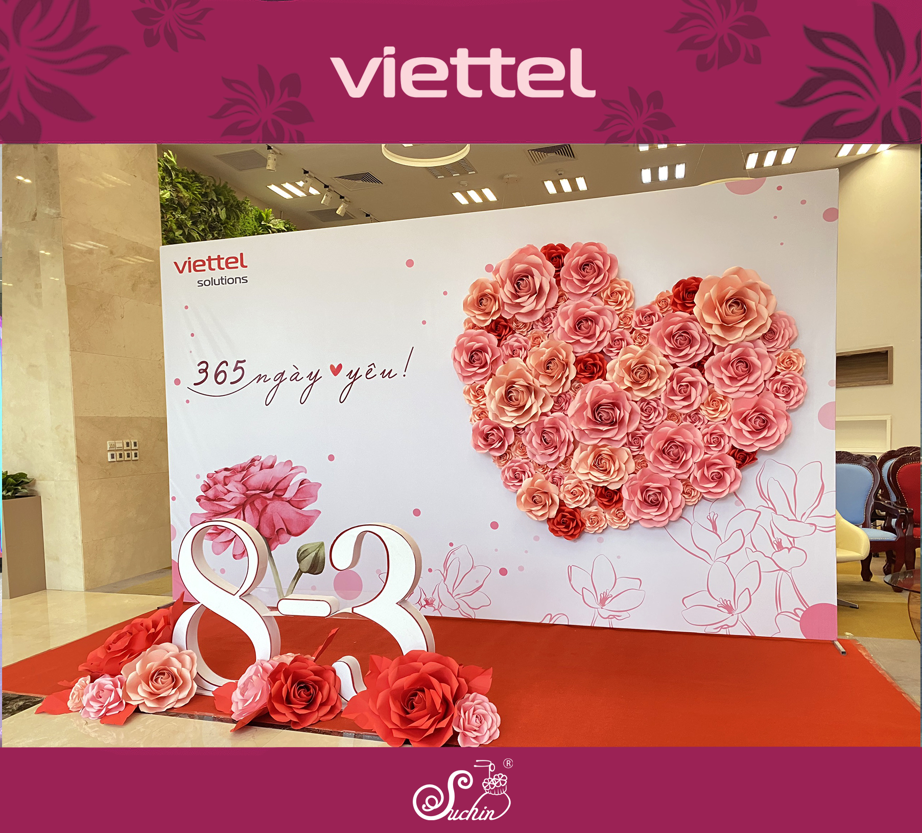 VIETTEL – BACKDROP TRÁI TIM HOA HỒNG