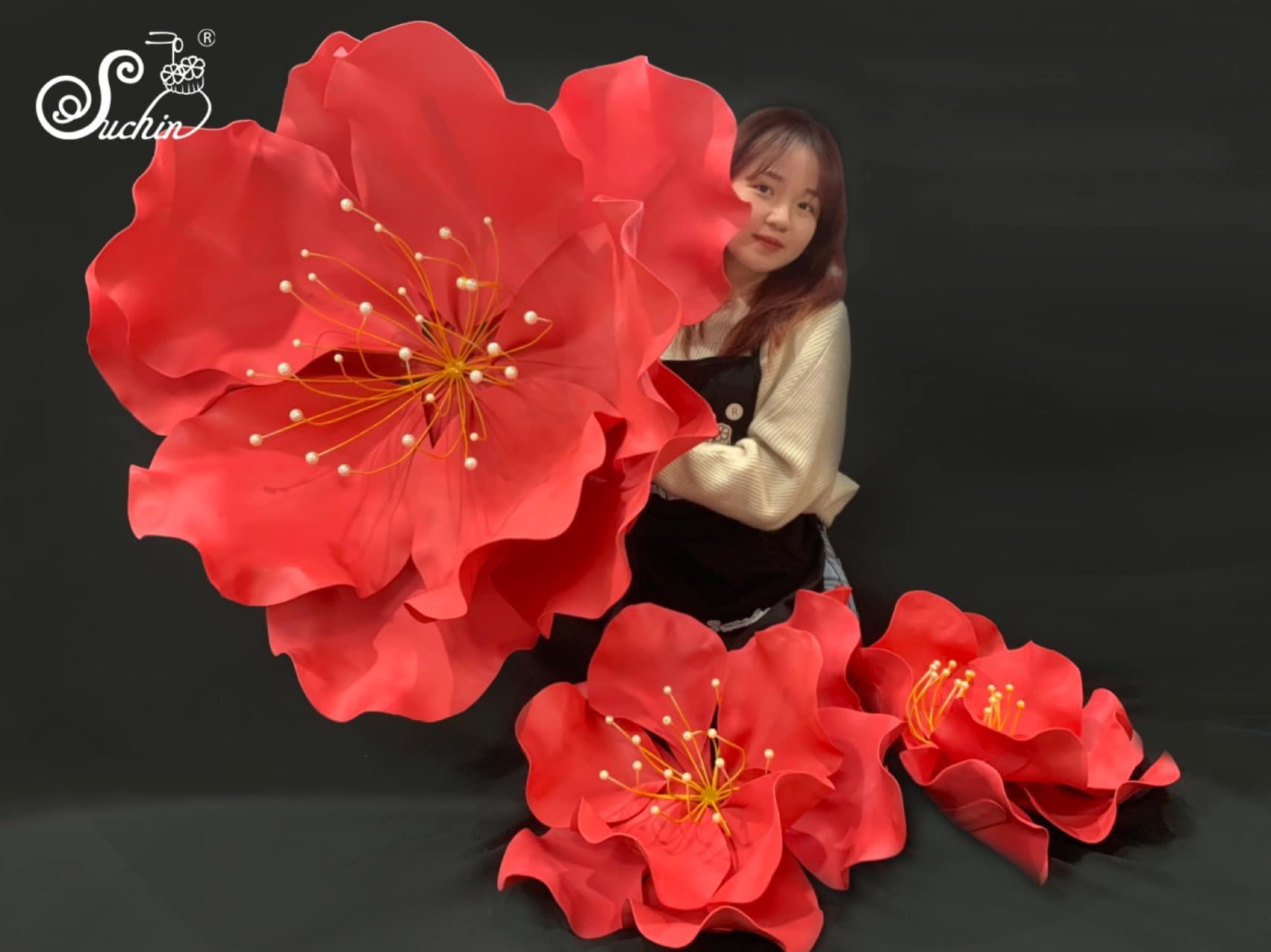 Mẫu hoa mai, hoa đào handmade ấn tượng, thu hút tài lộc