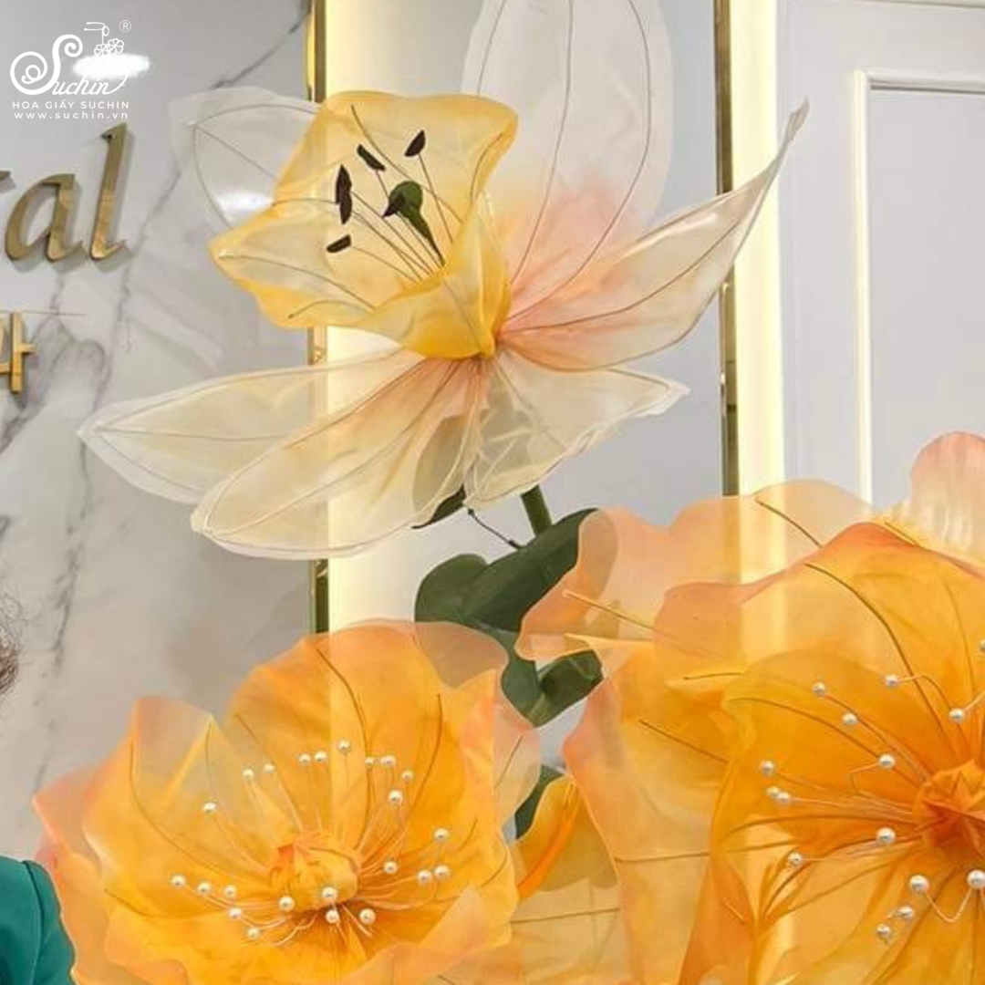 Xưởng sản xuất hoa voan khổng lồ – Hoa giấy Suchin