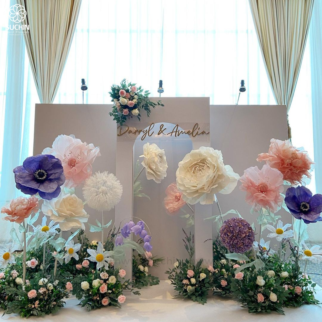 Dịch vụ Decor, trang trí Hoa Voan, Hoa Khổng Lồ – Hoa giấy Suchin 