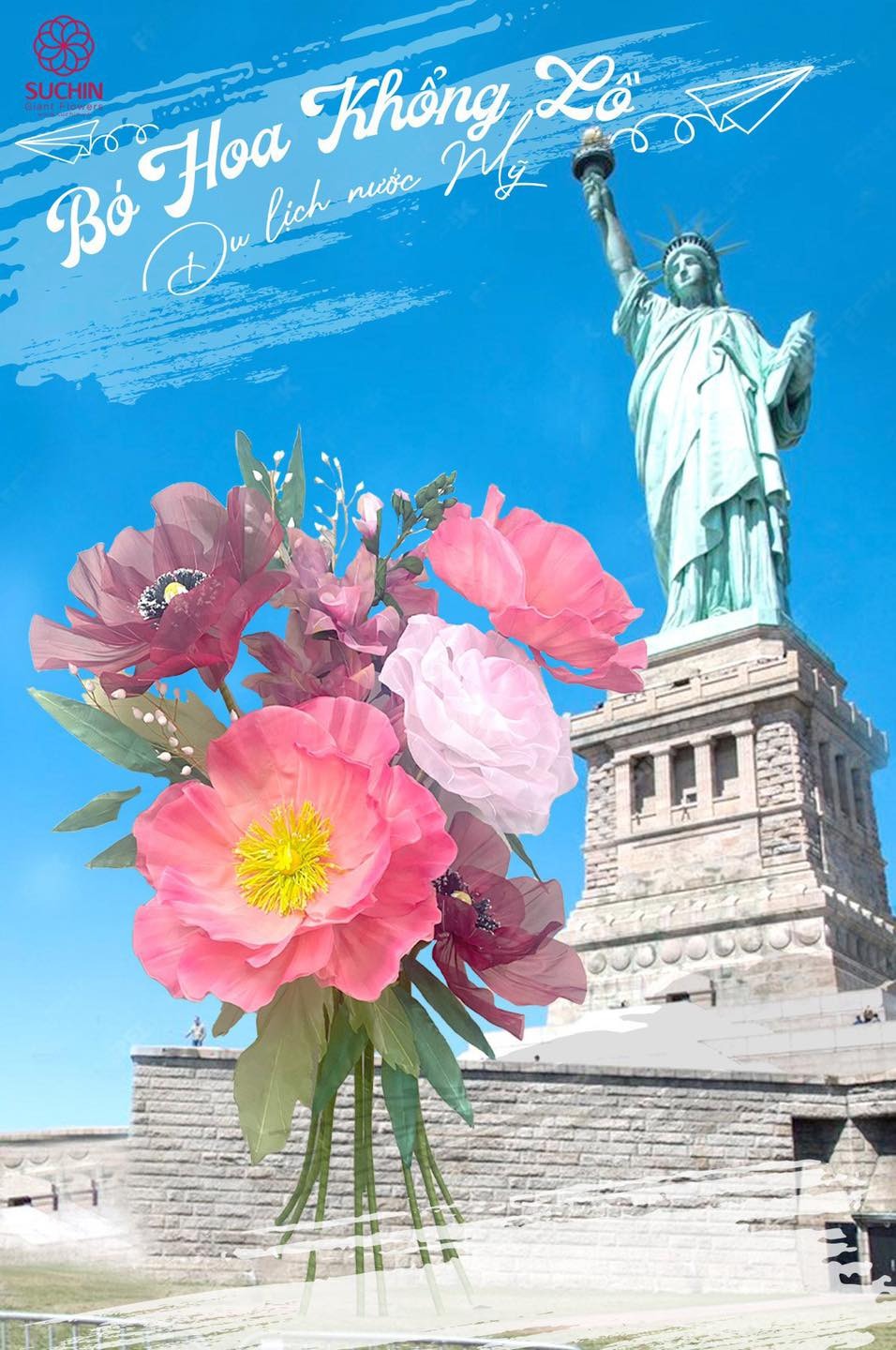 Tổng hợp các mẫu hoa khổng lồ đẹp nhất 2025 – Từ voan đến giấy nhún