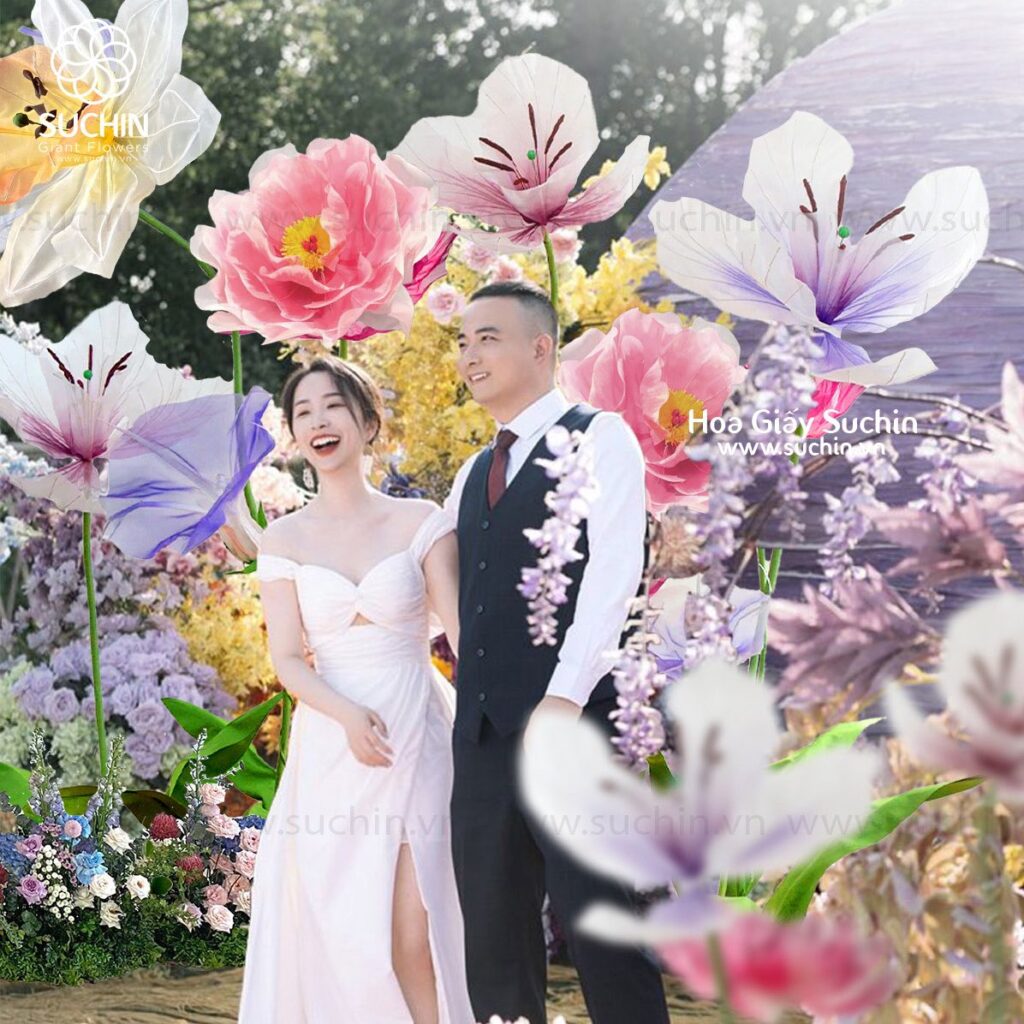 Cụm hoa tulip mút xốp khổng lồ
