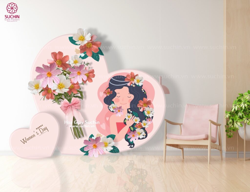 backdrop hoa giấy đẹp cho event