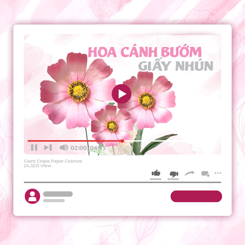 KHÓA HỌC LÀM HOA CÁNH BƯỚM KHỔNG LỒ – GIẤY NHÚN
