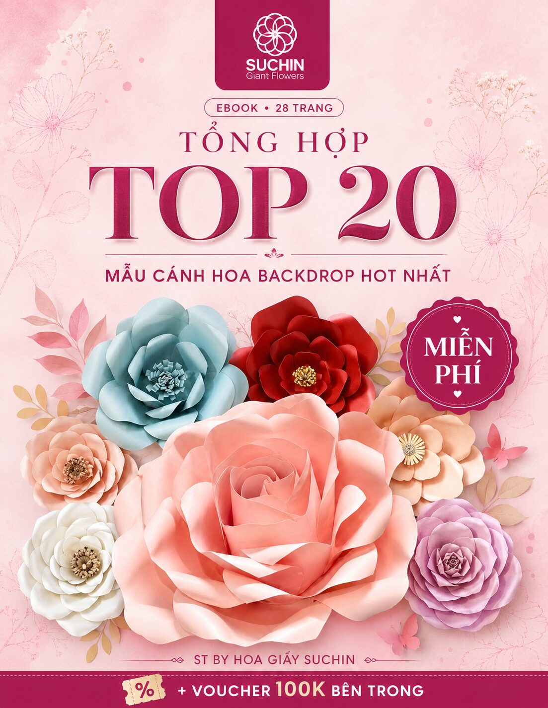 Ebook Top 20 Mẫu Cánh Hoa Backdrop miễn phí