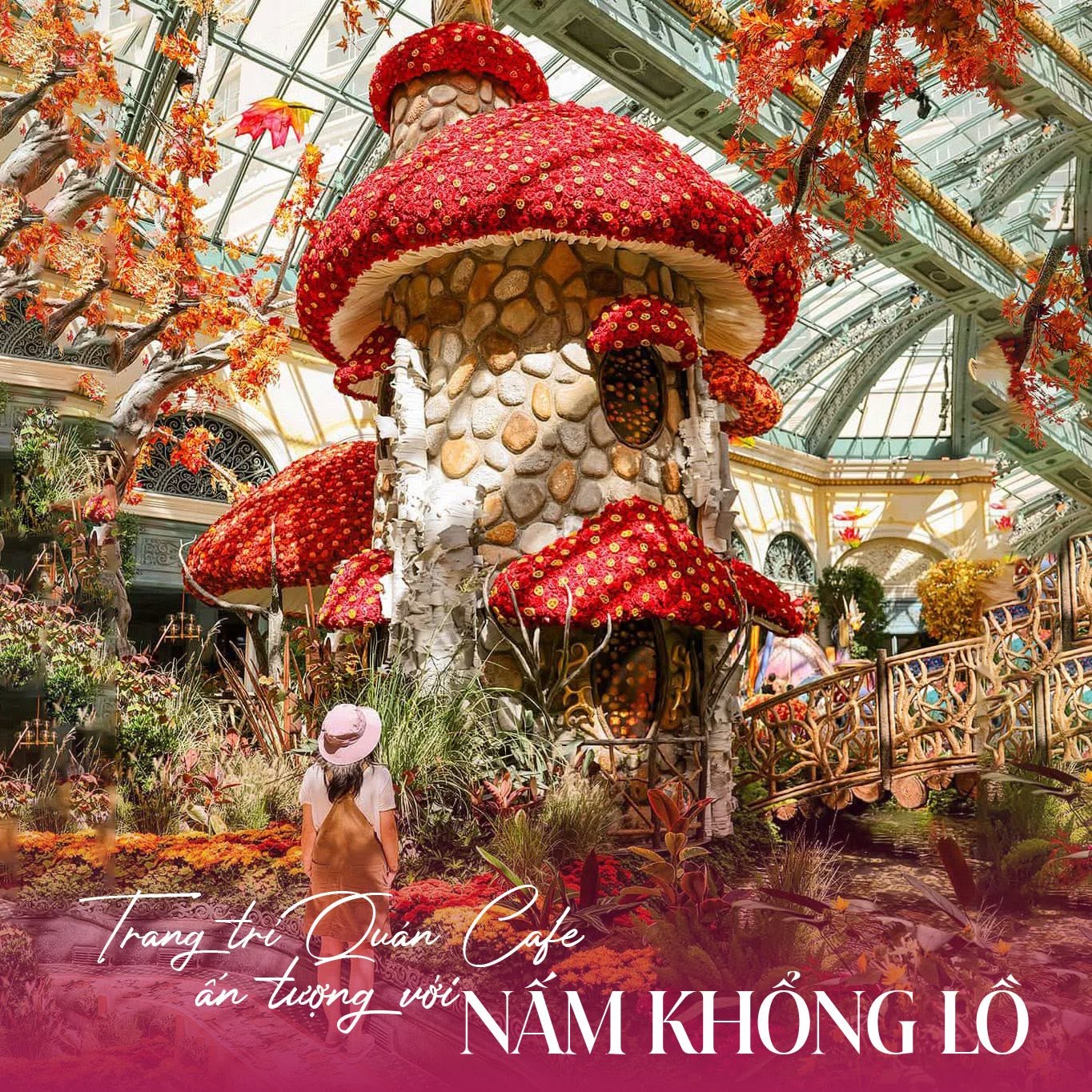Decor nấm khổng lồ cho quán cafe – Trend check-in triệu view